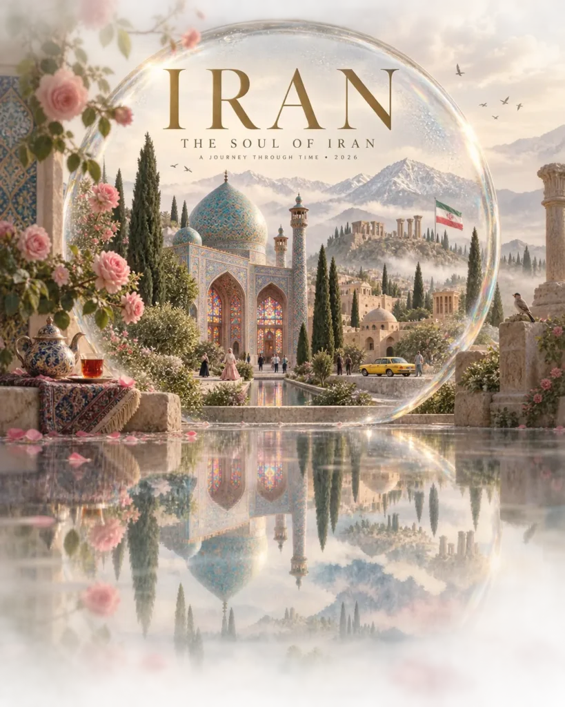 پرامپت شهر درون گوی شیشه‌ای